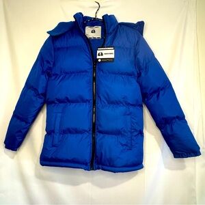The Warming Project Blue Children’s Winter Parka With Hood, Size 10 NWT